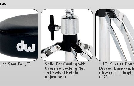 Alternative view of DW Drums Round Top 5000 Series Drum Throne DWCP5100