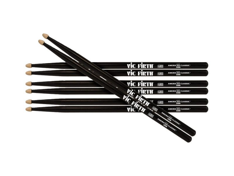 Vic Firth drum sticks American Classic 5B Black value pack 5BB