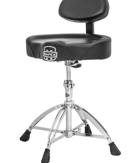 Mapex T875 Drum Throne Seat with Backrest Heavy Duty Threaded Post
