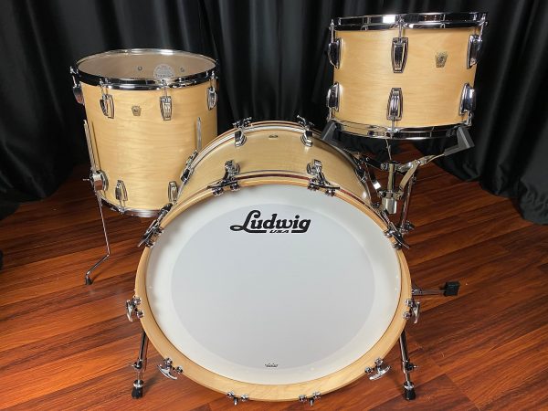 Ludwig Classic Maple Natural Satin 3pc Drum Set Front View