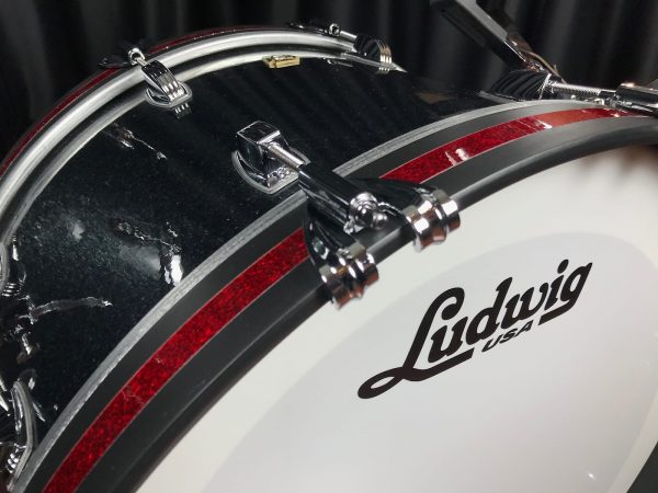 Ludwig Classic Maple Stingray two Black Sparkle three piece Drum Set