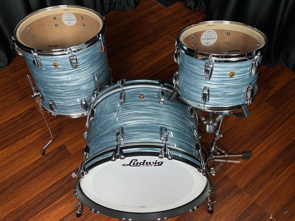 Ludwig Legacy Classic Mahogany Vintage Blue Oyster 3pc Drum Set Dales Drum Shop 2022