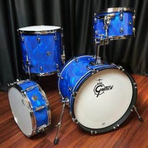 Gretsch Blue Satin Flame Catalina Club Jazz 12, 14, 18 and Snare CT1-J484-BSF