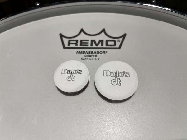 DrumTacs 2 Pack White on Snare Head