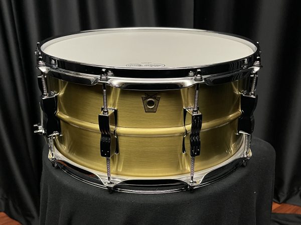 Ludwig Acro six point five by fourteen inch Brushed Brass Snare Drum LB654B