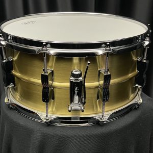Ludwig Acro six point five by fourteen inch Brushed Brass Snare Drum LB654B