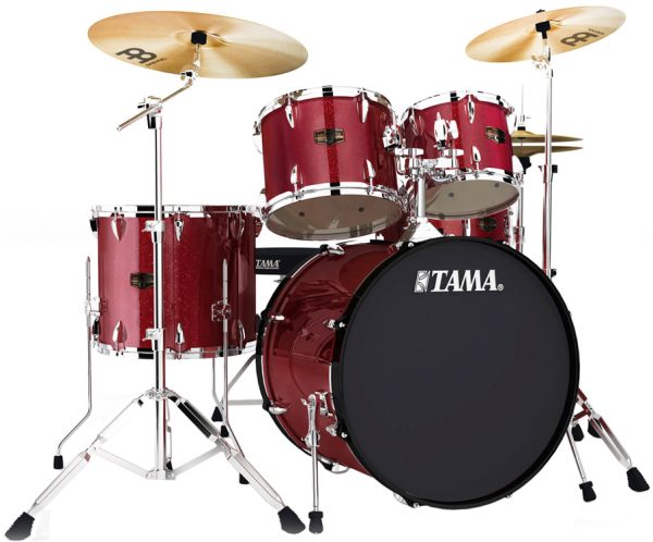 Tama Imperialstar 5pc candy apple mist set complete with cymbals pedals stands and throne