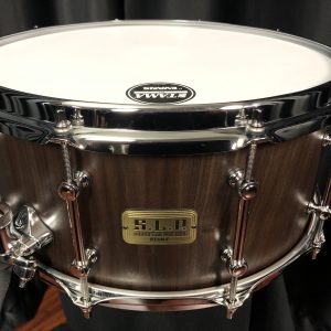 Tama S.L.P. G-Walnut 6.5 by 14 inch matte black snare drum