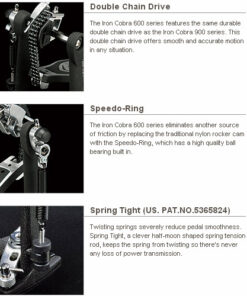 TAMA Iron Cobra Bass Drum Single Pedal HP600D Duo Glide 7 Tama HP600D features