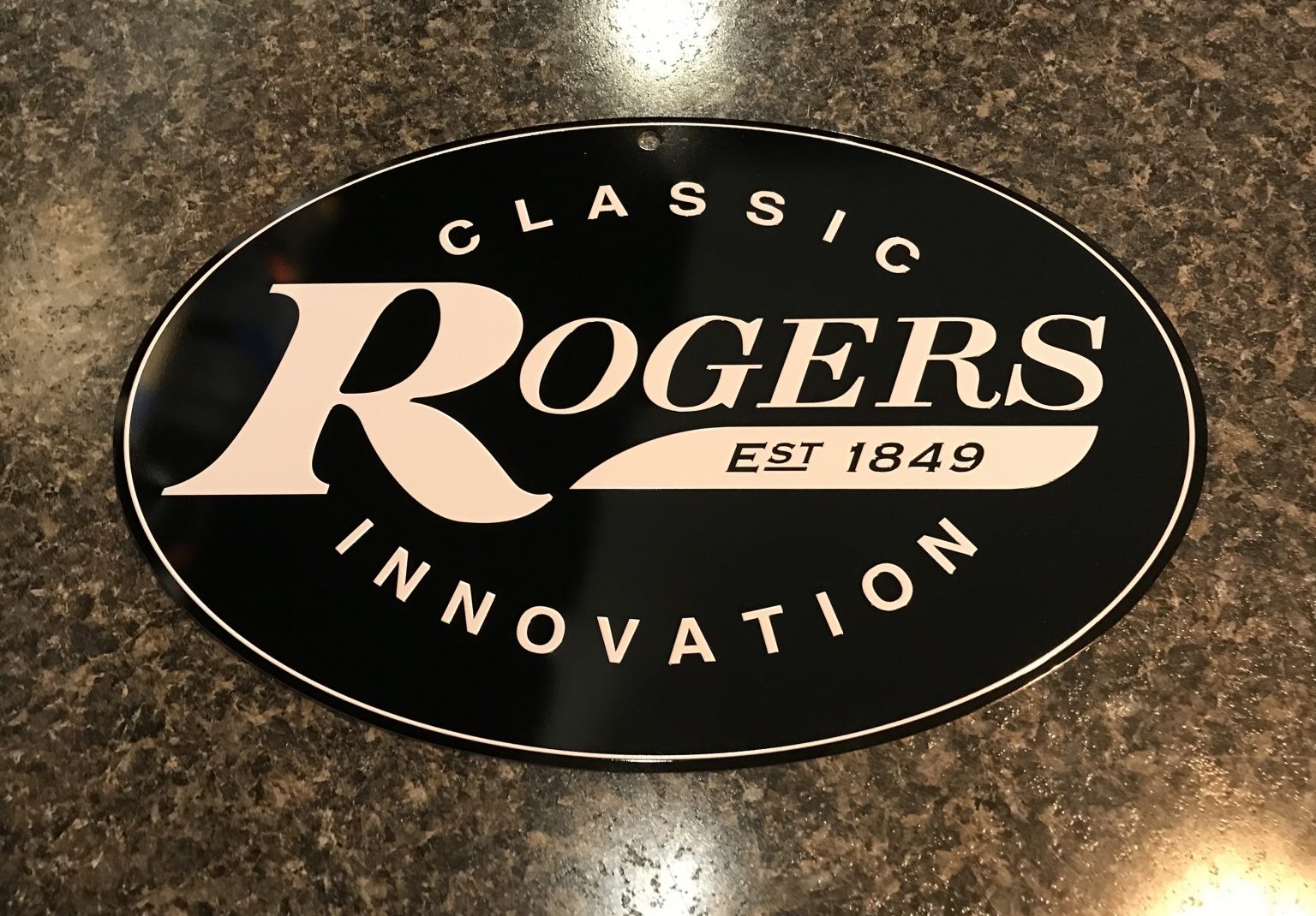 Rogers embossed Metal logo sign 8 in. x 12 in. RARMLS Dales Drum