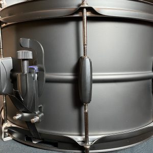 TAMA Metalworks 8x14 1mm Black Steel Snare Drum w/ Evans Black Chrome BST148BK