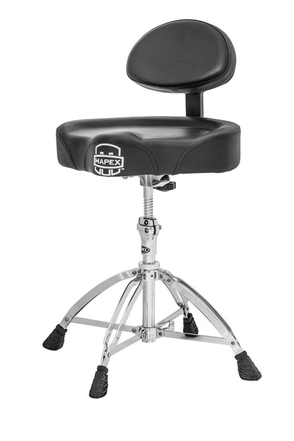 Mapex T875 Drum Throne Seat with Backrest Heavy Duty Threaded Post