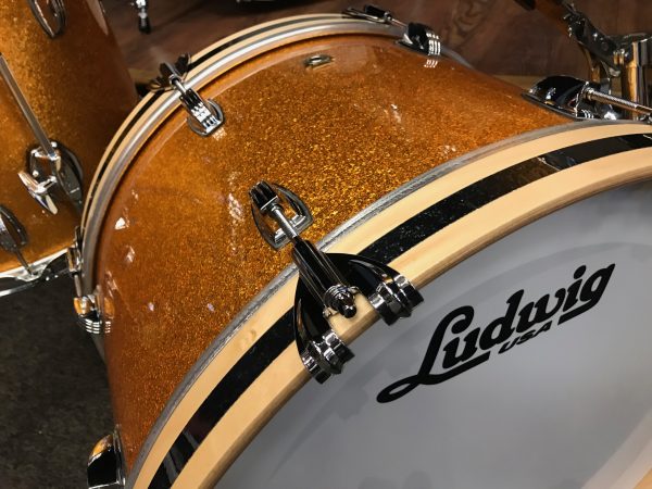 Ludwig Classic Maple Stingray Gold Sparkle three piece Kit