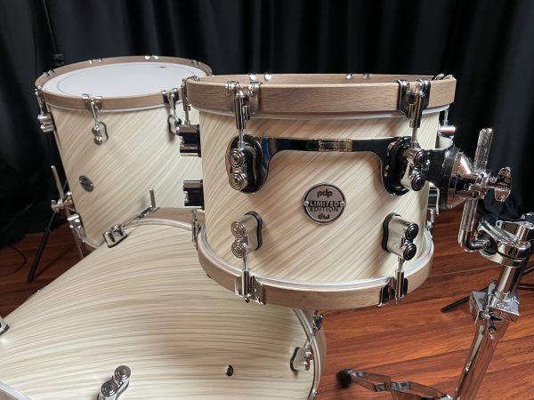 PDP Drums ’21 Limited Edition Twisted Ivory with Walnut Hoops 3pc kit 12, 16, 22