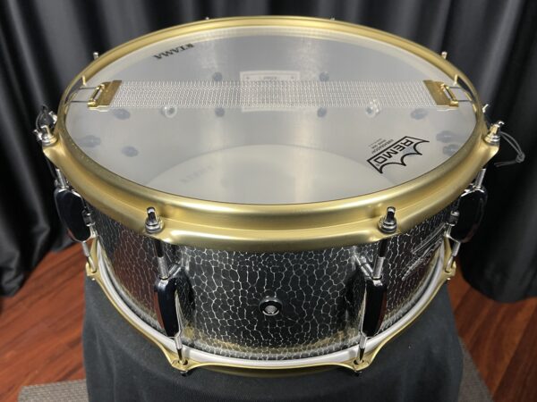 Interior of Tama Drums Star Reserve Hand Hammered Aluminum 6.5 x 14 snare TAS1465H