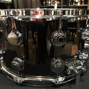 DW Drums Collector Series B-Stock 8×14 Black Nickel Over Brass Snare Drum With Chrome Hardware