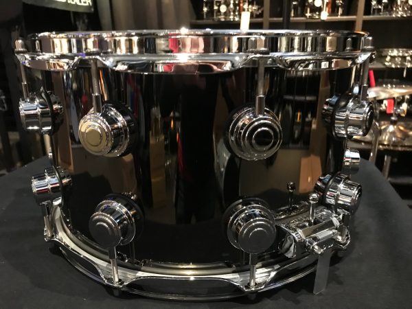 DW Drums Collector Series B-Stock 8×14 Black Nickel Over Brass Snare Drum With Chrome Hardware