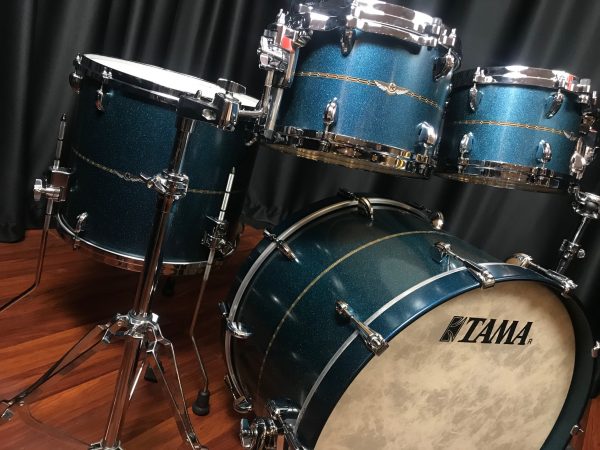 Tama Drums Star Maple Satin Blue Metallic Side View