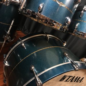 Tama Drums Star Maple Satin Blue Metallic Bass Drum Front