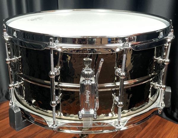 Ludwig USA Hammered Black Beauty Brass Snare Drum With Tube Lugs LB417KT