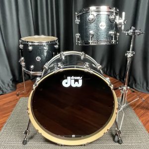 DW Drums Pure Maple Drum Workshop Collector’s Gun Metal Sparkle Glass 3pc kit