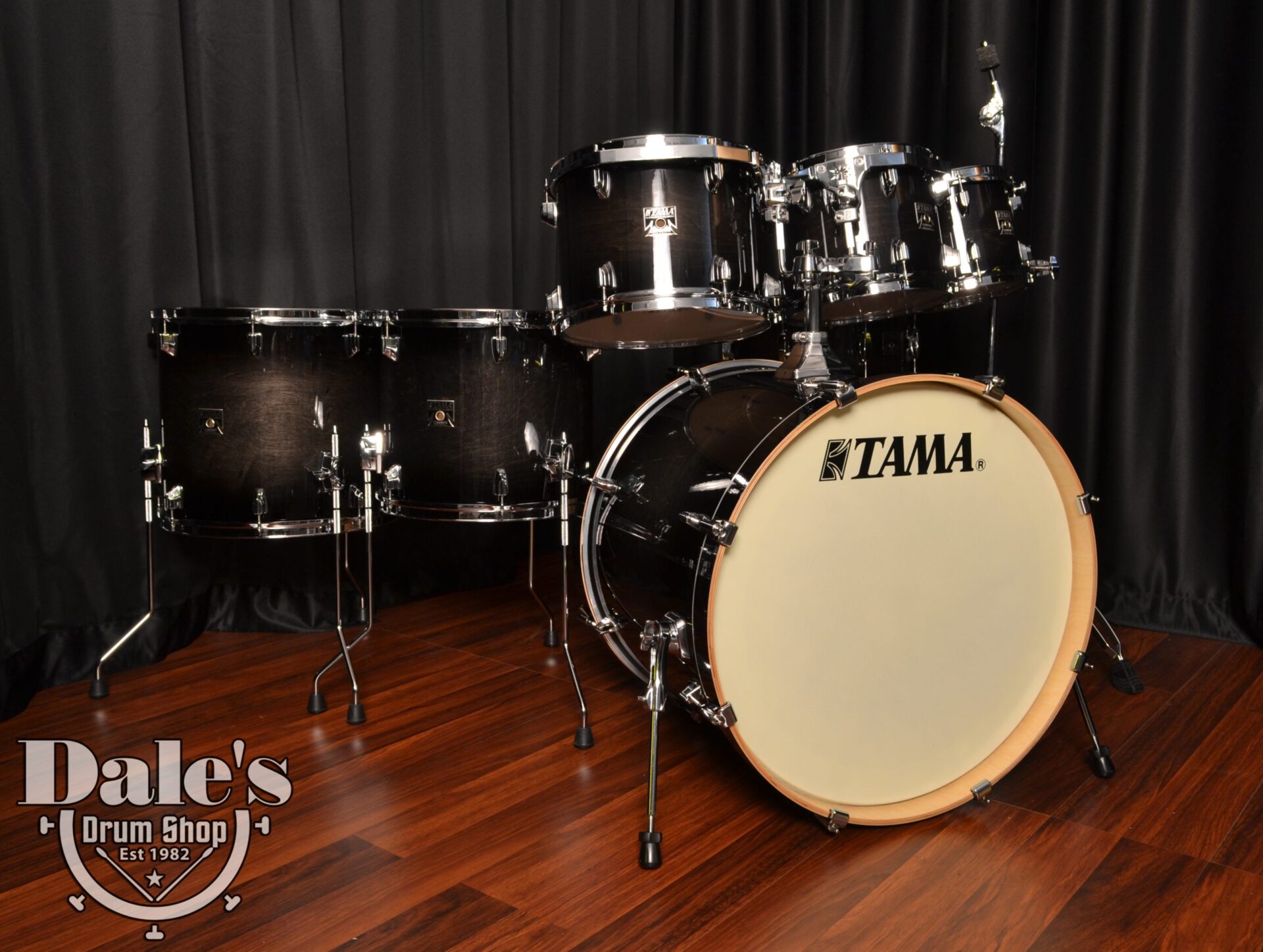 black tama drum set
