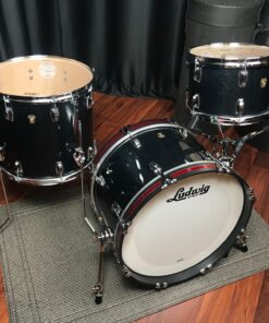 Ludwig Classic Maple Stingray 3pc Black Sparkle twelve inch tom fourteen inch floor tom twenty inch bass