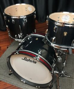 Ludwig Classic Maple Stingray 3pc Black Sparkle 12, 16, 20, Kit 9 Ludwig Classic Maple Stingray Black Sparkle twelve inch tom fourteen inch floor tom twenty inch bass