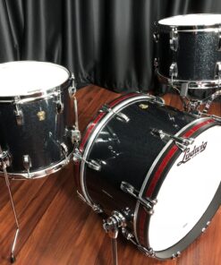 Ludwig Classic Maple Stingray twelve inch tom fourteen inch floor tom twenty inch bass Kit Red Sparkle Accent side 