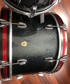 Ludwig Classic Maple Stingray twelve inch tom fourteen inch floor tom twenty inch bass Kit Red Sparkle Accent bass drum
