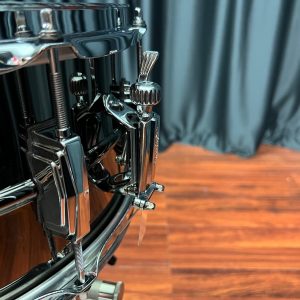 Ludwig Model LB417 Black Beauty six point five by fourteen snare drum throw off