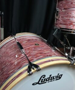 Ludwig USA Classic Maple Vintage Pink Oyster Kit Club Date Build Downbeat LUDCMCUSTCDDBVPO 7 Ludwig Drums Sets Classic Maple Vintage Pink Oyster Fab 13, 16, 22 Kit