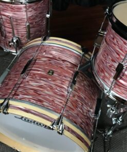 Ludwig USA Classic Maple Vintage Pink Oyster Kit Club Date Build Downbeat LUDCMCUSTCDDBVPO 8 Ludwig Drums Sets Classic Maple Vintage Pink Oyster Fab 13, 16, 22 Kit
