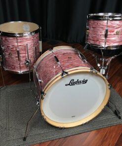 Ludwig USA Classic Maple Vintage Pink Oyster Kit Club Date Build Downbeat LUDCMCUSTCDDBVPO 9 Ludwig Drums Sets Classic Maple Vintage Pink Oyster Fab 13, 16, 22 Kit