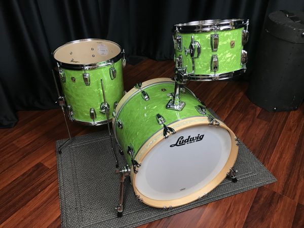 Ludwig USA Classic Maple Downbeat Emerald Pearl With VMP Inlays 3pc Kit 12, 14, 20