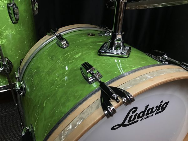 Ludwig USA Classic Maple Downbeat Emerald Pearl With VMP Inlays 3pc Kit 12, 14, 20