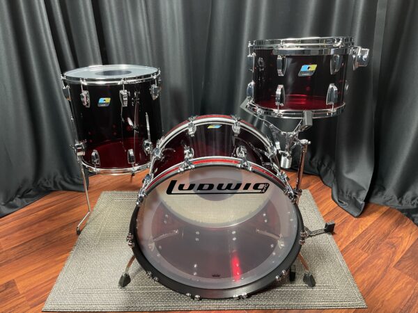 Ludwig Limited Red Fab Vistalite Set front view