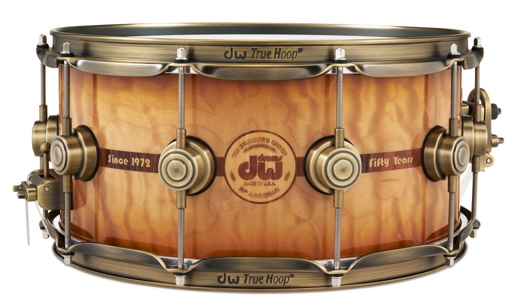 DW Drum Workshop 50th Anniversary Snare Drum in Burnt Toast Burst Lacquer