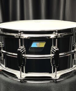 Ludwig LM402B Chrome over Aluminum Supraphonic New B-stock snare drum. 6.5 deep x 14 diameter. Chrome finish. Blue olive badge. chrome shell hardware. minor finish imperfections