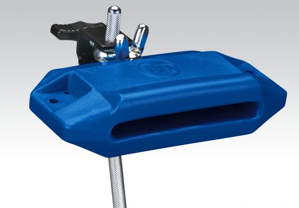 Latin Percussion LP1205 Blue Jam Block with Bracket High Pitch Synthetic Wood Block Front View