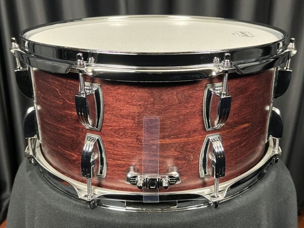 Snare Butt on Ludwig USA Classic Maple 6.5x14 8-Lug Snare. Satin Mahogany finish.