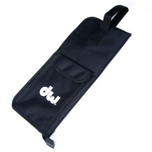 DW DSBA2005 Padded drum Stick Bag black nylon with handle and inside and outside accessory pouches. white DW logo on outside pocket