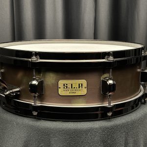 Tama Used SLP Dynamic Bronze 4.5 depth x 14 diameter snare drum with black nickel hardware and die cast hoops