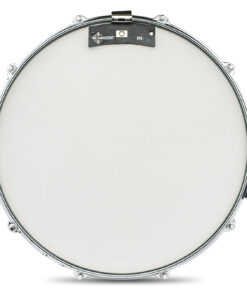 Snareweight M1b Black leather adjustable drum mute with silver print and silver metal clip