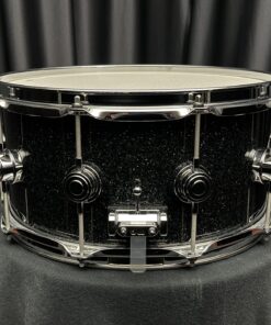 DW six point five by fourteen snare Drum Workshop Collector’s Pure Maple SSC Black Ice Snare Drum butt side