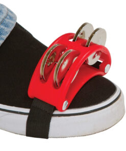 LP Red Foot Tambourine with elastic strap and 4 steel nickel plated jingles