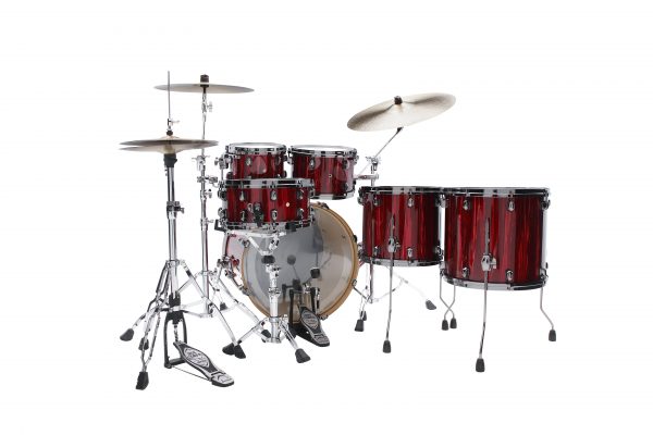 Tama Drums Starclassic Performer Limited Crimson Red Waterfall 5pc Maple and Birch kit back view