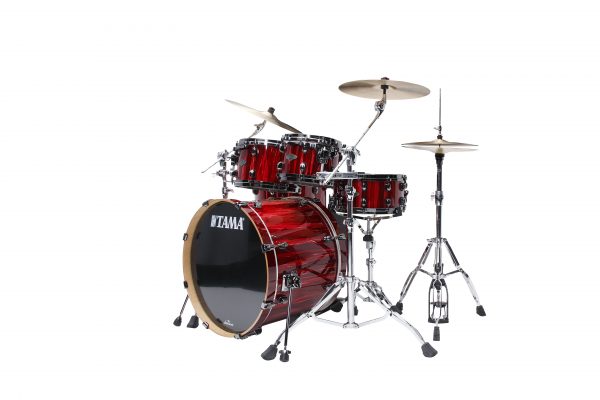 Tama Drums Starclassic Performer Limited Crimson Red Waterfall 5pc Maple and Birch kit front side view