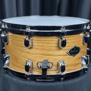 Tama Used BB 7x14 Snare Drum Gloss White Oak Butt View