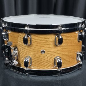 Tama Used BB 7x14 Snare Drum Gloss White Oak Side View